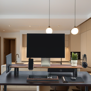 Los más vendidos Organizador de oficina en casa Escritorio y estante de madera Solución de espacio de trabajo elegante - Product Image 1