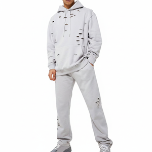 Survêtement décontracté pour homme, imprimé, effet vieilli, respirant, séchage rapide, doux, 100 % coton, léger, design 2-en-1, taille élastique - Product Image 1