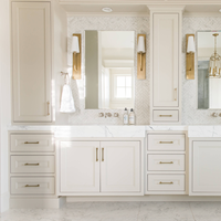 Meuble-lavabo de salle de bain moderne de luxe sur pied avec miroir, vasque en céramique, résistant à l'eau, garantie 5 ans pour hôtels et appartements