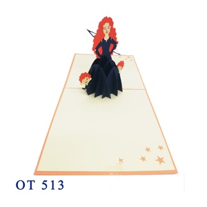 Top Trending Princess Brave 3D Pop Laser Cut Tarjeta de felicitación hecha a mano en Vietnam Diseño personalizado Recuerdo de papel creativo al por mayor - Product Image 3
