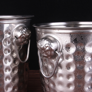 Cubetas para Hielo, Recipientes para Bebidas, Cubetas para Vino de Alta Calidad, Cubeta Redonda de Metal para Champán con Asa para Fiestas, Utensilios de Bar de Acero Inoxidable - Product Image 4