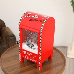 Snowing Santa Clause Musical <strong>Christmas</strong> Mailbox Post Box With Music for Festival - Product Image 4