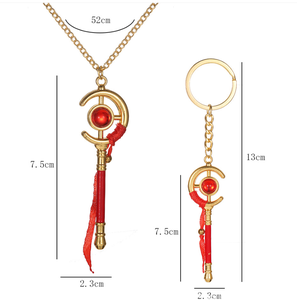 Portachiavi con Bacchetta Magica Ispirata a <span class=keywords><strong>Sailor</strong></span> <span class=keywords><strong>Moon</strong></span>, Accessori Cosplay <span class=keywords><strong>Anime</strong></span> Frieren, Collana con Ciondolo Rosso - Product Image 3