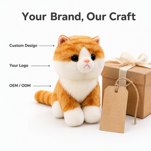Jouet en peluche chat rayé mignon personnalisé Remplissage en coton PP Fonction anti-stress Doublure en maille - Cadeau de poupée apaisante pour enfants - Product Image 2