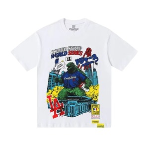 Camiseta ALOCS Gótica de Punto Holgado, Manga Corta, Transpirable, Verano, 100% Algodón, Personalizada, Estilo Urbano, Diseño Doodle Notebook para Hombre - Product Image 5