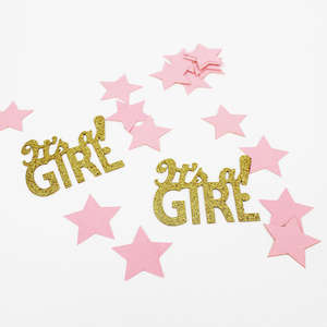 100 Piezas de Confeti de Doble Cara para Baby Shower y Revelación de Género, Letras con Forma de Espray de Confeti con la Frase '<span class=keywords><strong>Es</strong></span> Niña/<span class=keywords><strong>Es</strong></span> Niño' y Decoraciones de Estrellas Brillantes - Product Image 2