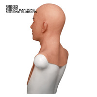 Jeunes hommes masque délicat jouet humain Halloween visage Silicone réaliste pleine tête masque