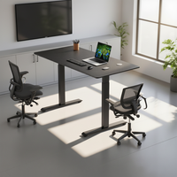 Bureau debout électrique réglable en hauteur à double moteur moderne personnalisé, poste de travail de bureau assis-debout, table d'étude