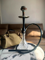 Kit complet de chicha en bois haut de gamme avec vase en cristal, tuyau en caoutchouc, pour bars, salons, fêtes, appareil portable pour fumer