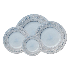 Platos de Porcelana Azul Cielo Vintage con Encaje para Bodas, Venta al por Mayor, Juego de <span class=keywords><strong>Vajilla</strong></span> de Cerámica de 13 Pulgadas, Plato de Cena de Porcelana con Relieve - Product Image 6