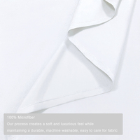 Draps de lit ultra doux de haute qualité en microfibre de polyester pour lit, drap plat uni teint