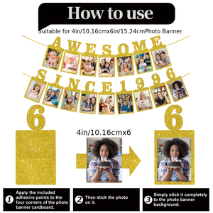 Superbe Bannière Photo en Papier Pailleté depuis 1986 pour Célébration du 40e Anniversaire – Décorations et Accessoires pour Fête d'Anniversaire – Lot de Décoration en Gros - Product Image 5
