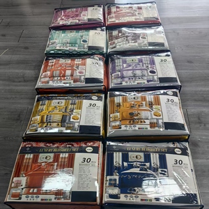 Juego de Ropa de Cama de 30 Piezas, Juego de Sábanas de Algodón, Colcha, Juego de Ropa de Cama con Cortinas, Juego de 30 Piezas, Tamaño King para Cama - Product Image 2