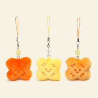 Lot de porte-clés Kawaii en forme de chien blanc, avec breloque en peluche chiot Bichon Frisé, chaîne à billes et fermoir étoile mousqueton pour sac et sac à dos