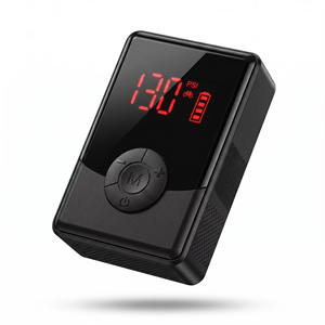 Pompe à vélo électrique mini 156g, 130 PSI, haute pression, format de poche, gonfleur d'air portable pour vélo de route - Product Image 1