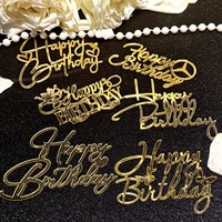 Happy Birthday Acryl-Kuchenaufsatz im Ins-Stil, goldener Cupcake-Aufsatz, Dessert-Kuchenseitenaufsatz, Geburtstagstorten-Dekorationszubehör