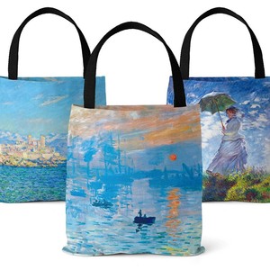 Para Suministro Transfronterizo: Impresión Digital de Pintura al Óleo Impresionista Monet Sunrise, Ecológica, sobre Dos Lienzos Vintage, para Viajes y Ocio - Product Image 1
