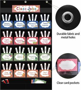 Tableau de classe avec pochettes de rangement et cartes pour la gestion de la classe, aide pédagogique pour enseignants, tableau d'affichage pour salle de classe et école - Product Image 5