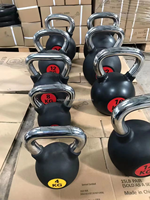 Kettlebells en fonte de fer avec poignée solide et revêtement électrolytique pour usage commercial et domestique