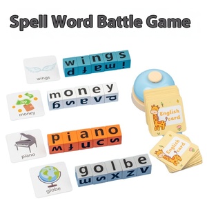 Jeu de société Montessori en bois pour l'éveil précoce des enfants : Blocs de construction de lettres anglaises, Bataille de mots, Apprentissage de l'<span class=keywords><strong>orthographe</strong></span> - Product Image 5