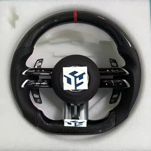 Volant en fibre de carbone pour Mercedes-Benz <span class=keywords><strong>AMG</strong></span> W204 W205 CLA GLA 45 Classe C217 W211 W212 W221 W222 S63 C63 GLA45 C43 <span class=keywords><strong>SLC</strong></span> - Product Image 2