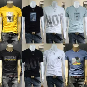 Camisetas masculinas de manga curta com logotipo 3D em relevo, camisetas personalizadas de alta qualidade 100% algodão pré-encolhidas, feitas sob encomenda de OEM
