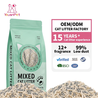 Litière pour chat mixte premium 6L, mélange de tofu et de bentonite, agglomération rapide, contrôle des odeurs, jetable aux toilettes, Arena Para Gatos, Mine-to-Market OEM