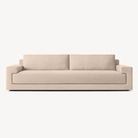 Canapé en cuir d'agneau de style campagnard américain, trois places droites, pour salon, rétro, simple, avec assise rembourrée, personnalisable RH