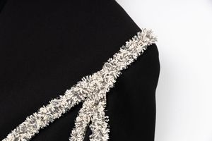 2025 recién llegados otoño moda Nueva gama alta calidad mujeres <span class=keywords><strong>terciopelo</strong></span> con Tweed adornos diseños Blazer con minifalda traje conjunto - Product Image 6