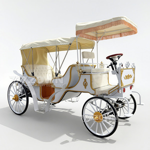 Carruajes de Caballos Estilo Boda para Recorridos Turísticos en Parques, Vehículo de Ruedas Tirado por Caballos, Carro Retro en Venta - Product Image 1