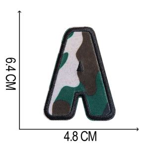 1개 50mm 높이 48mm 너비 3D 패브릭 A-Z 6색 위장 문자 자수 패치 의류 가방 바지용 - Product Image 3