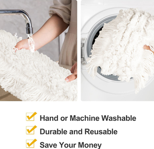 Testina per <span class=keywords><strong>Mop</strong></span> Professionale in Cotone Resistente per Pavimenti in Legno, Marmo e Piastrelle, Ricambio per Pulizia Professionale <span class=keywords><strong>60cm</strong></span> - Product Image 5