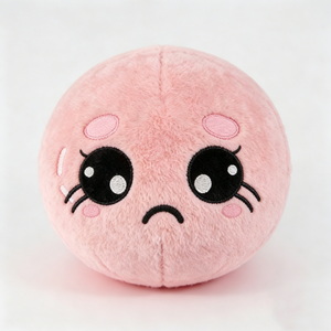 Peluche personalizado con cara triste, esfera de peluche con cara enfadada, juguete de peluche redondo con cara de desaliento - Product Image 1