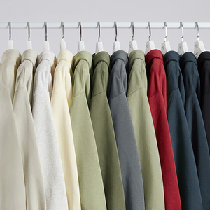 Unisex Oversized <b>Hooded</b> <b>Zip</b>-Up Sweatshirt Solid Color French Terry Cotton Casual Autumn Wear - Product Image 3