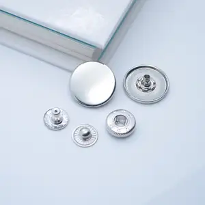 Factory Direct Custom cadbury Alloy Snap 4 parts metal snap press stud buttons for cloth