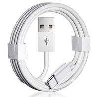 Kabel Pengisian Cepat Tipe-C 1M USB-C USB-A Bahan TPE untuk Ponsel Warna Putih Kompatibel dengan Berbagai Model Ponsel
