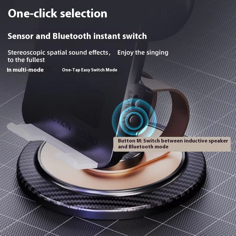H58 Sensing Model 360 Degree Rotation for Bluetooth Wireless Speaker with RGB LED Plastic Phone Stand Battery Powered · image 4