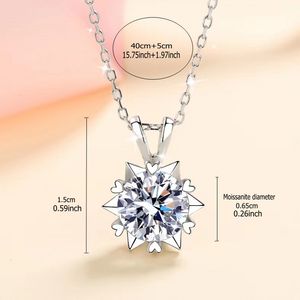 Collana in Argento Sterling 925 con Pendente a <span class=keywords><strong>Fiocco</strong></span> <span class=keywords><strong>di</strong></span> <span class=keywords><strong>Neve</strong></span> in Moissanite da 1 Carato, Taglio Brillante Rotondo, Regalo <span class=keywords><strong>di</strong></span> Lusso per Fidanzamento e Matrimonio - Product Image 6