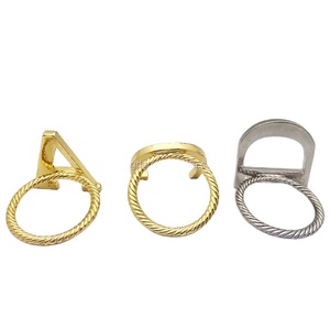 Bộ nhẫn Khăn ăn hợp kim kẽm-vàng và bạc, chữ 'A' & hình móng ngựa, trang trí bàn - Product Image 6