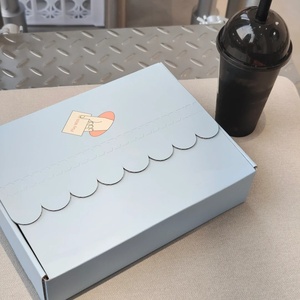 Logo personnalisé imprimé en forme de vague pour déchirer ouverture boîte d'emballage ondulé découpé pliant Mailer expédition boîte postale - Product Image 3