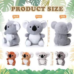 Juego <span class=keywords><strong>de</strong></span> peluche <span class=keywords><strong>de</strong></span> oso Koala <span class=keywords><strong>de</strong></span> 5 piezas, 13 ", Animal relleno <span class=keywords><strong>de</strong></span> Koala para mamá con 4 bebés <span class=keywords><strong>en</strong></span> el vientre con cremallera, peluches suaves <span class=keywords><strong>de</strong></span> Koala - Product Image 4