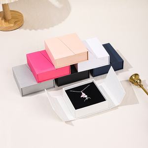 新款设计首饰盒豪华硬纸板珠宝收纳器<span class=keywords><strong>2</strong></span>门磁性项链耳环戒指礼品包装盒 - Product Image 3