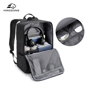 Kingsons Laptop <b>Backpack</b> 20-35L Multi Functional Business Travel Unisex Solid Color Shoulder <b>Straps</b> - Product Image 3