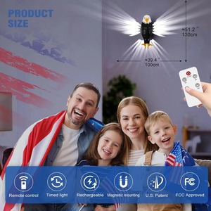 Lámpara de Pared con Forma de Águila para Halloween, Iluminación LED 3D con Proyección de Sombra de Pájaro, Lámpara Nocturna con Control Remoto para Escaleras y Pasillos - Product Image 5