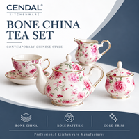 Nouvel ensemble de thé en porcelaine fine de style chinois, 4 pièces, pour le thé de l'après-midi, OEM ODM, vente en gros