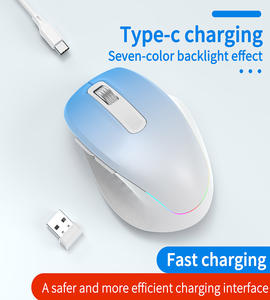 Ratón Óptico Ergonómico con Retroiluminación RGB, Sensor Óptico, para Diestros, Recargable, Inalámbrico, Compatible con 2.4G/BT, para Computadora - Product Image 5