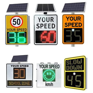 ป้ายเรดาร์นักสืบความเร็วดิจิตอลดิจิตอลปรับแต่งได้แผงควบคุมความเร็วเรดาร์พลังงานแสงอาทิตย์ - Product Image 3