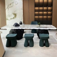 Transparenter Gletscher-Teetisch Büro Neuer Chinesischer Stil Luxuriöser Designer-Kaffeetisch aus Harz Inneneinrichtung