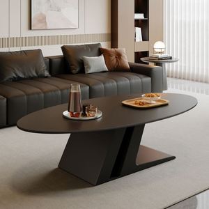 Tavolino <span class=keywords><strong>da</strong></span> Caffè Minimalista Moderno in Metallo con Piano in Legno Massello per Soggiorno Appartamenti Piccoli Design di Lusso Leggero - Product Image 3