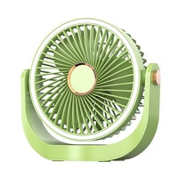Nouveau ventilateur de bureau en plastique, recharge USB, avec lumière nocturne, faible bruit, 5 vitesses, longue durée de vie de la batterie, pour dortoir d'étudiant, bureau